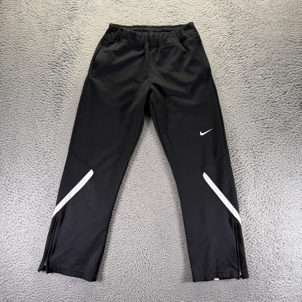 Nike Dri-Fit Pant Women's S‎ Black Polyester Track Straight Leg Running Workout